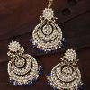 Jewellery I Jewels | Women'S Traditional Gold Plated Chandbali Kundan U0026 Pearl Earring Set With Maang Tikka - I Jewels