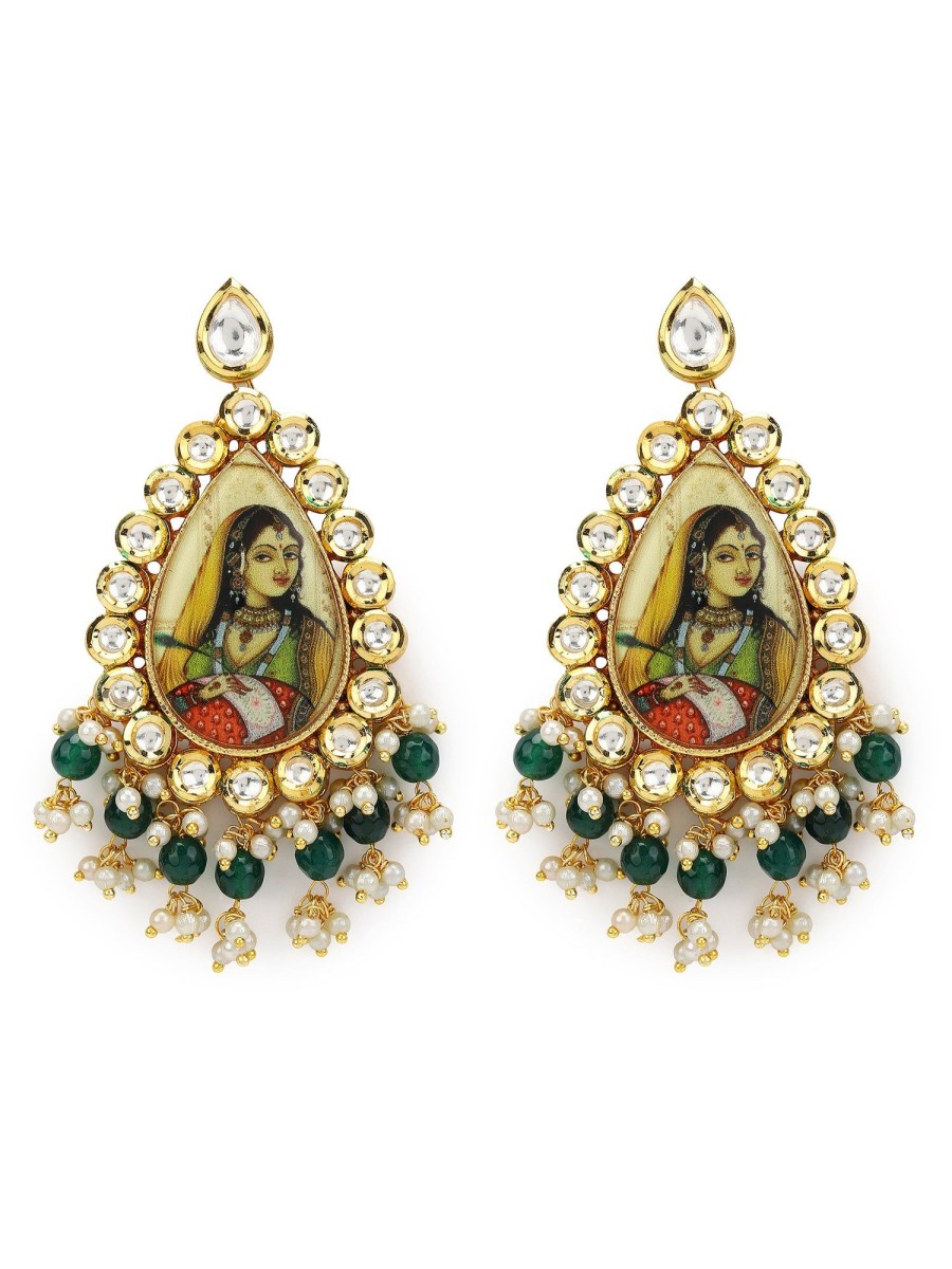 Jewellery Ruby Raang | Women'S Kundan Earrings - Ruby Raang