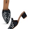 Others Desi Colour | Women'S Mirror Mules Indian Ethnic Comfort Footwear - Desi Colour Black