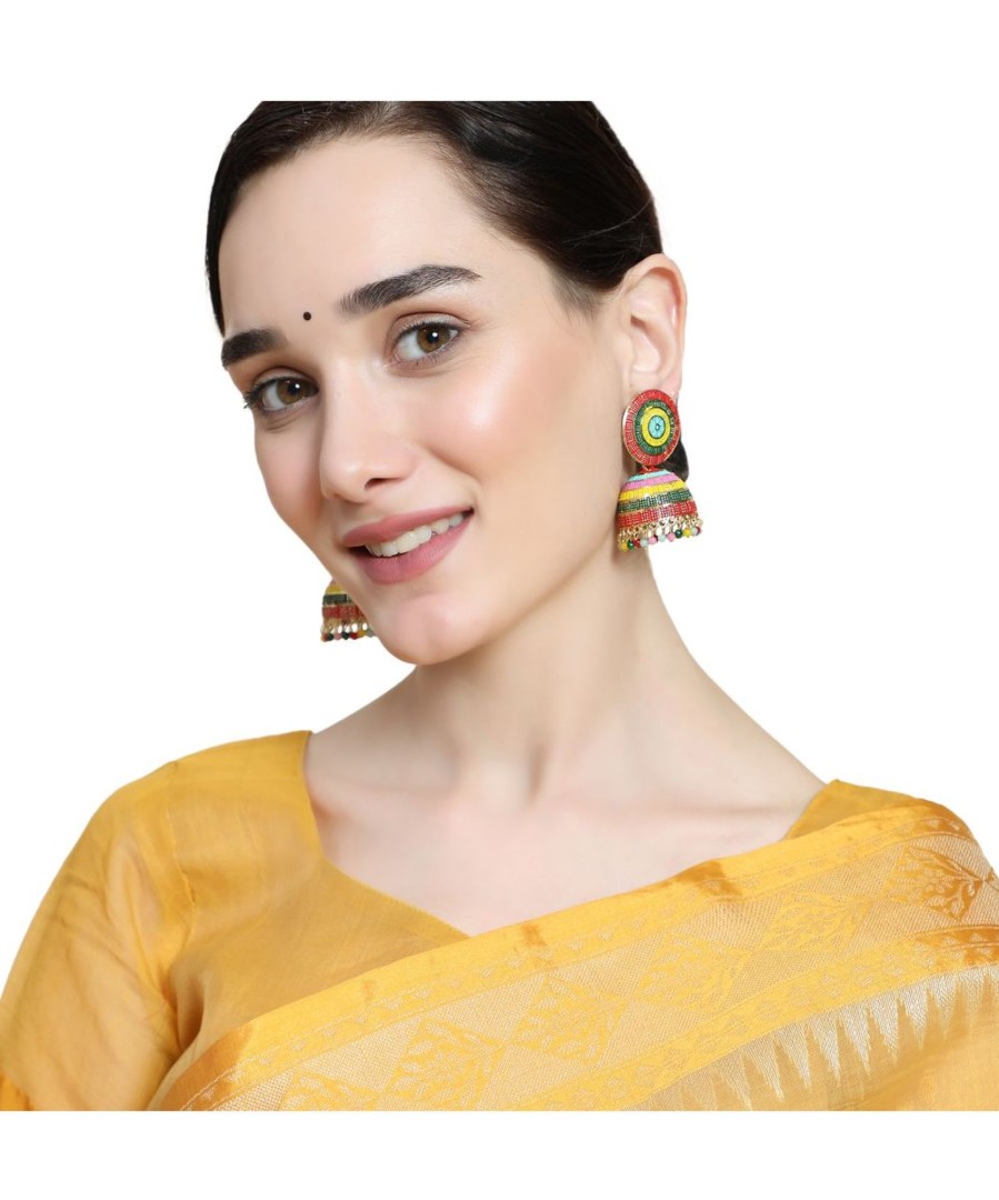 Jewellery MODE MANIA | Women'S Enameled Multicolor Statement Jhumka Earring - Mode Mania