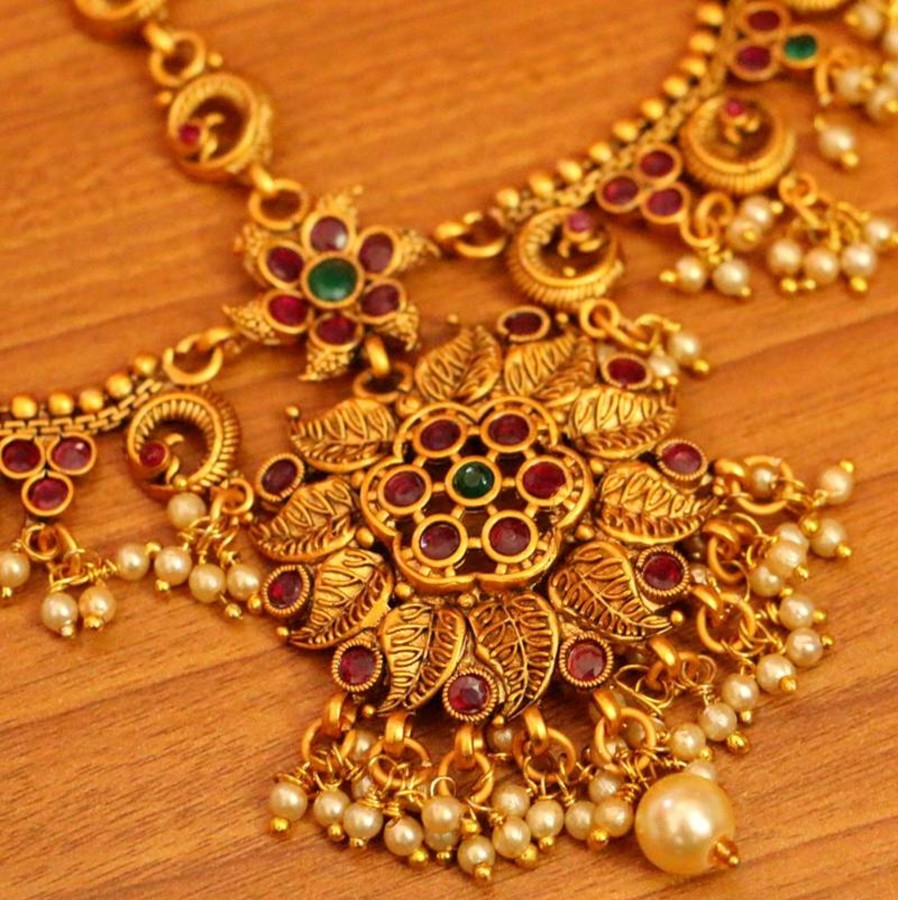 Jewellery Sanvi Jewels | Women'S Matt Gold Look Multicolour Polki Bridal Maang Tikka - Sanvi Jewels Multi Color