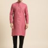 Men Sojanya | Men'S Cotton Dark Coral Solid Only Kurta - Sojanya