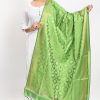 Women Moeza | Women'S Banarsi Silk All Over Woven Design Parrot Dupatta - Moeza Green