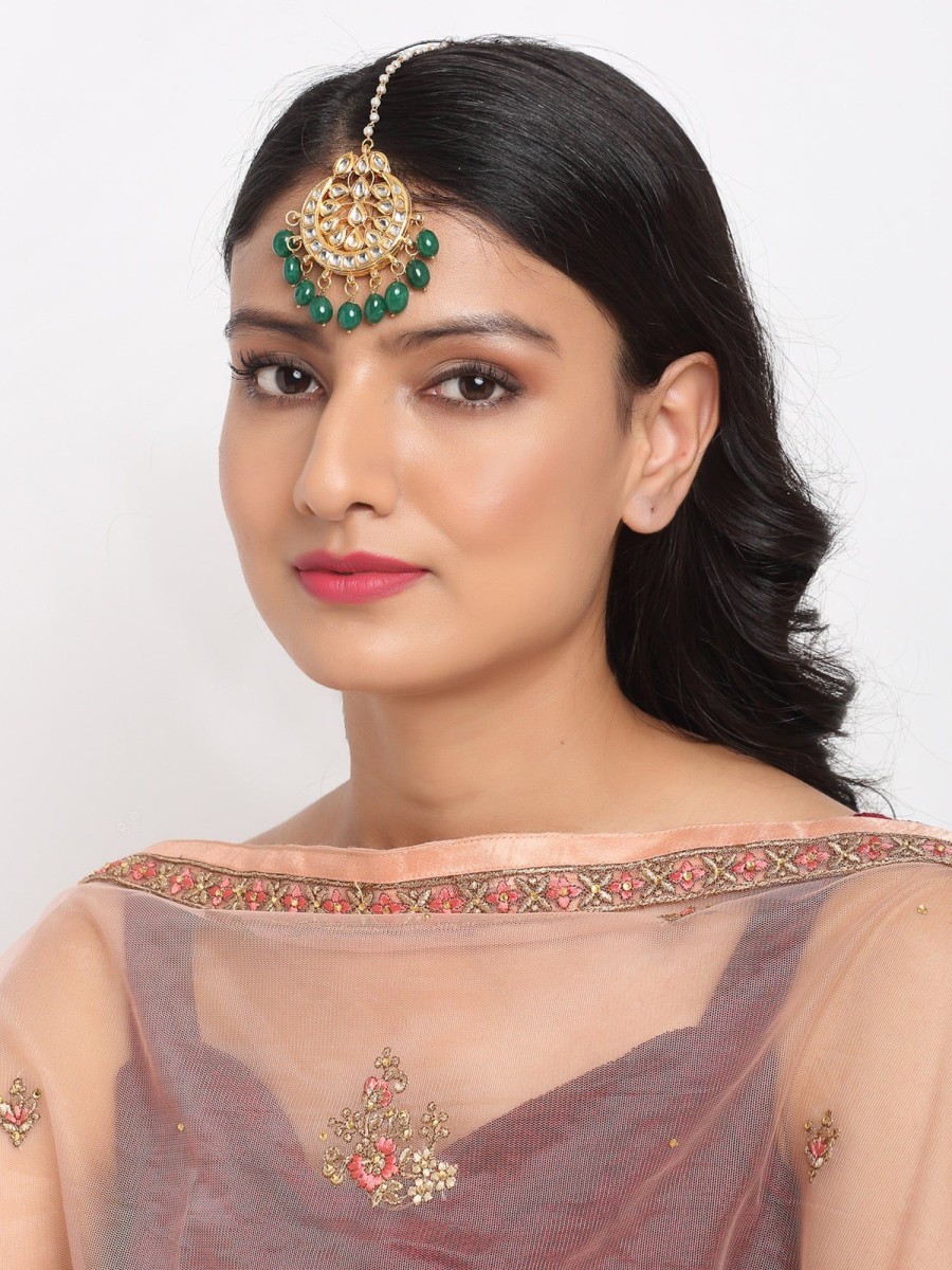 Jewellery Ruby Raang | Women'S Kundan Maang Tikka - Ruby Raang