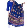 Women AR Silks | A R Silk Color Gurjari Pure Cotton Dupattas And Chunnis Royal Blue