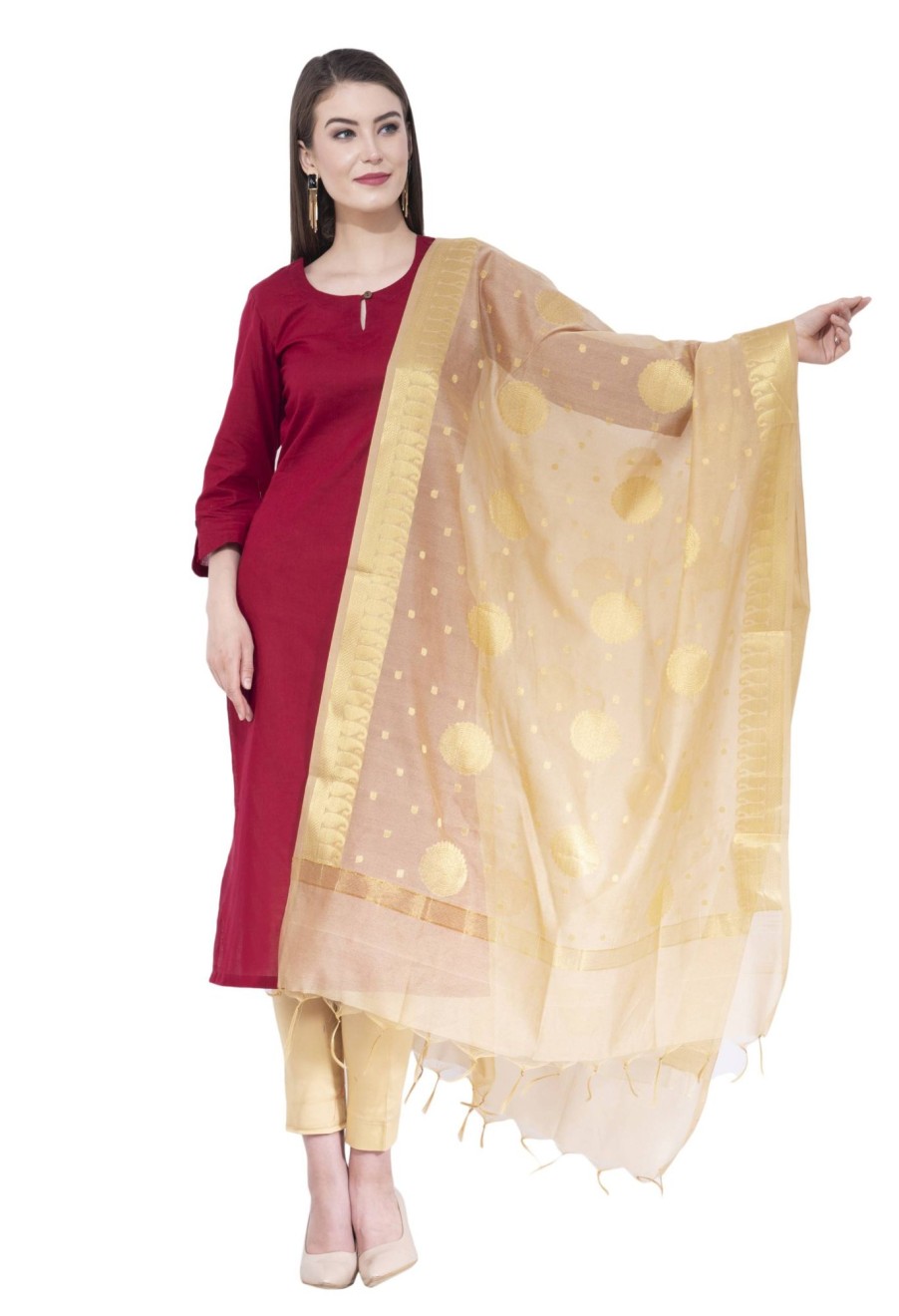 Women AR Silks | A R Silk Color Fancy Vanarsi Silk Dupattas And Chunnis Golden