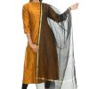 Women Moeza | Women'S Banarsi Chanderi Piping Colour Dupatta Mfd0019 - Moeza Black