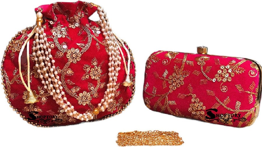 Others Ritzie | Women'S Combo Of Clutch And Potli For Wedding - Ritzie