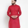 Men Virat Fashions | Men'S Maroon Chikan Kurta Only ( Ko 561 Maroon ) - Virat Fashions