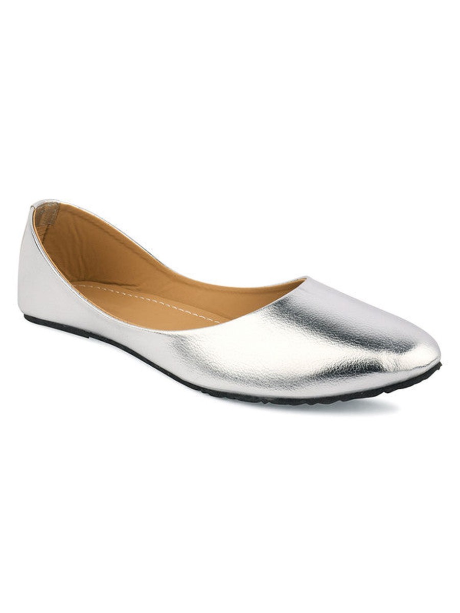 Others Desi Colour | Women'S Silver Indian Handcrafted Ethnic Comfort Footwear - Desi Colour