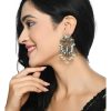 Jewellery Kamal Johar | Johar Kamal Ganesh Design Color Earrings Jhumkas Jker_090 Silver