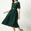 Women NOZ2TOZ | Women'S Stylish Midi Dress For - Noz2Toz Green