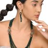 Jewellery Odette1 | Women'S Olive Green Layered Necklace Set For Women - Odette