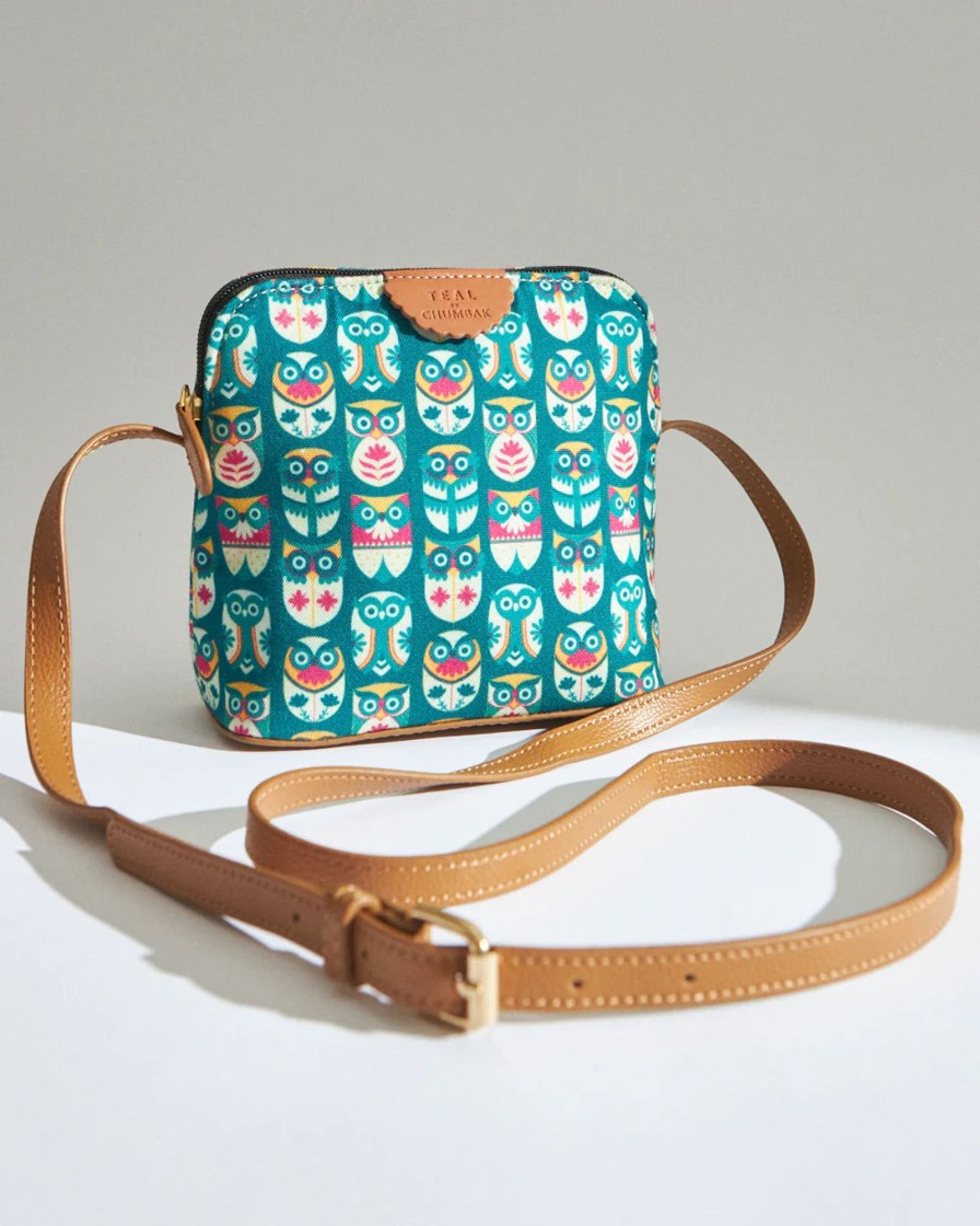 Others Chumbak | Teal By Chumbak Flower Owl Sling Bag - Teal - Chumbak