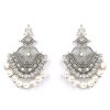 Jewellery Priyaasi | Women'S Kundan Pearls Silver Plated Drop Earring - Priyaasi