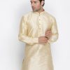 Men Vastramay | Men'S Gold Cotton Silk Blend Kurta - Vastramay