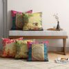 Others India Circus | Lakeside Crane Flight Blended Velvet Cushion Cover Set Of 5 (18" X 18")