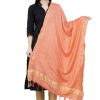 Women AR Silks | A R Silk Golden Color Fancy Silk Dupattas And Chunnis Peach