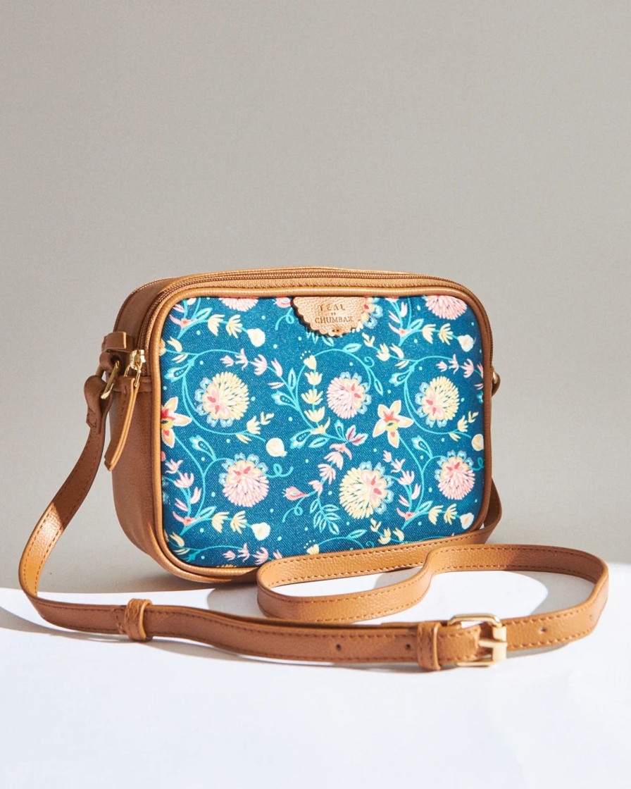 Others Chumbak | Teal By Blue Bloom Box Sling Bag - Chumbak