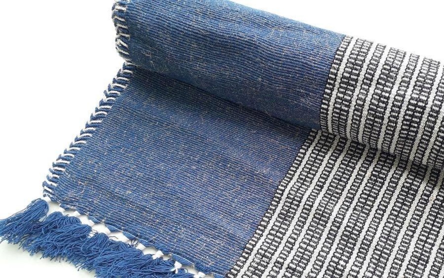 Others Indic Inspirations | Jute-Cotton Meditation Mat - Indigo - Indic Inspirations