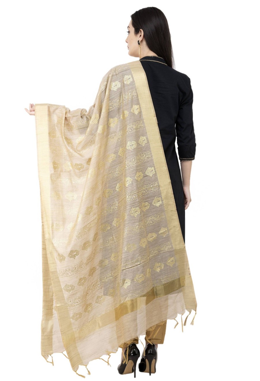 Women AR Silks | A R Silk Color Fancy Silk Dupattas And Chunnis Golden