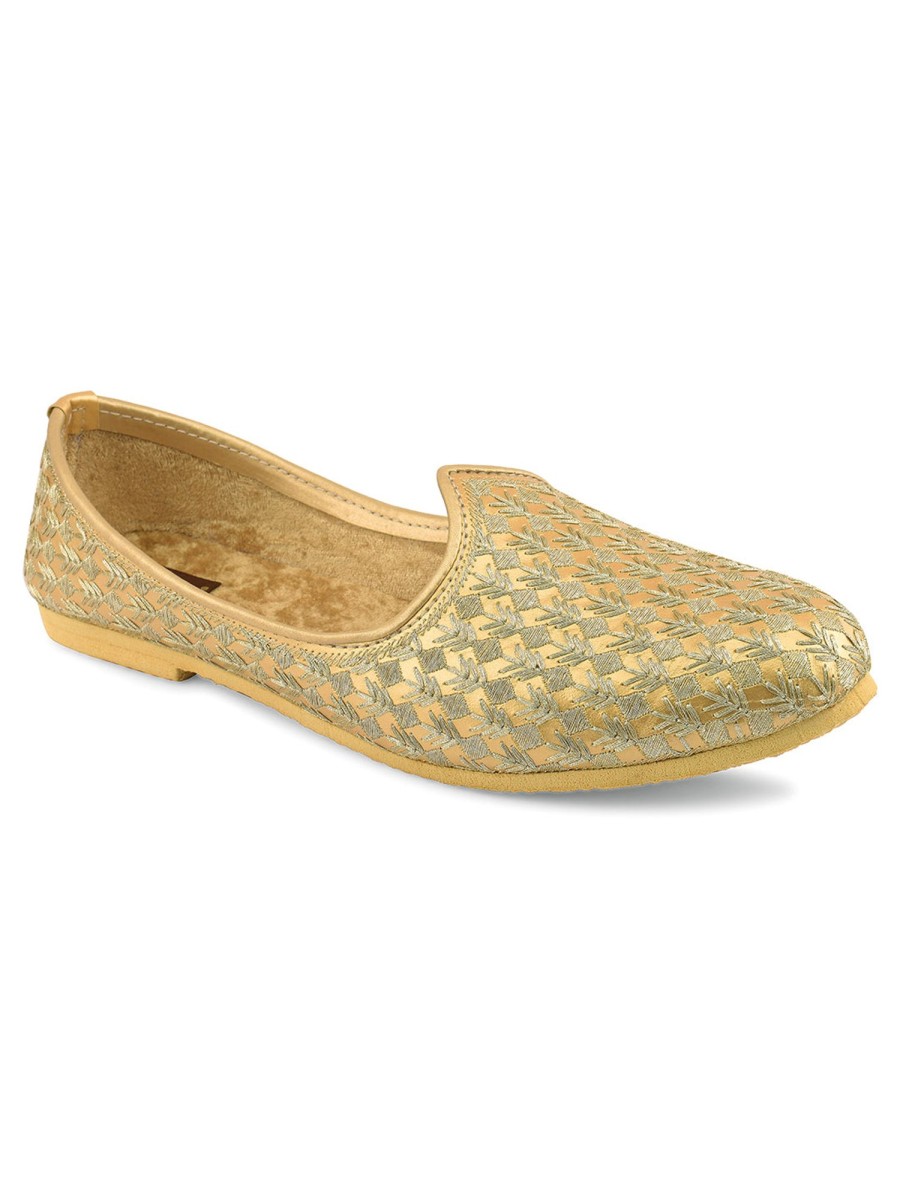 Others Desi Colour | Men'S Indian Ethnic Party Wear En Footwear - Desi Colour Gold