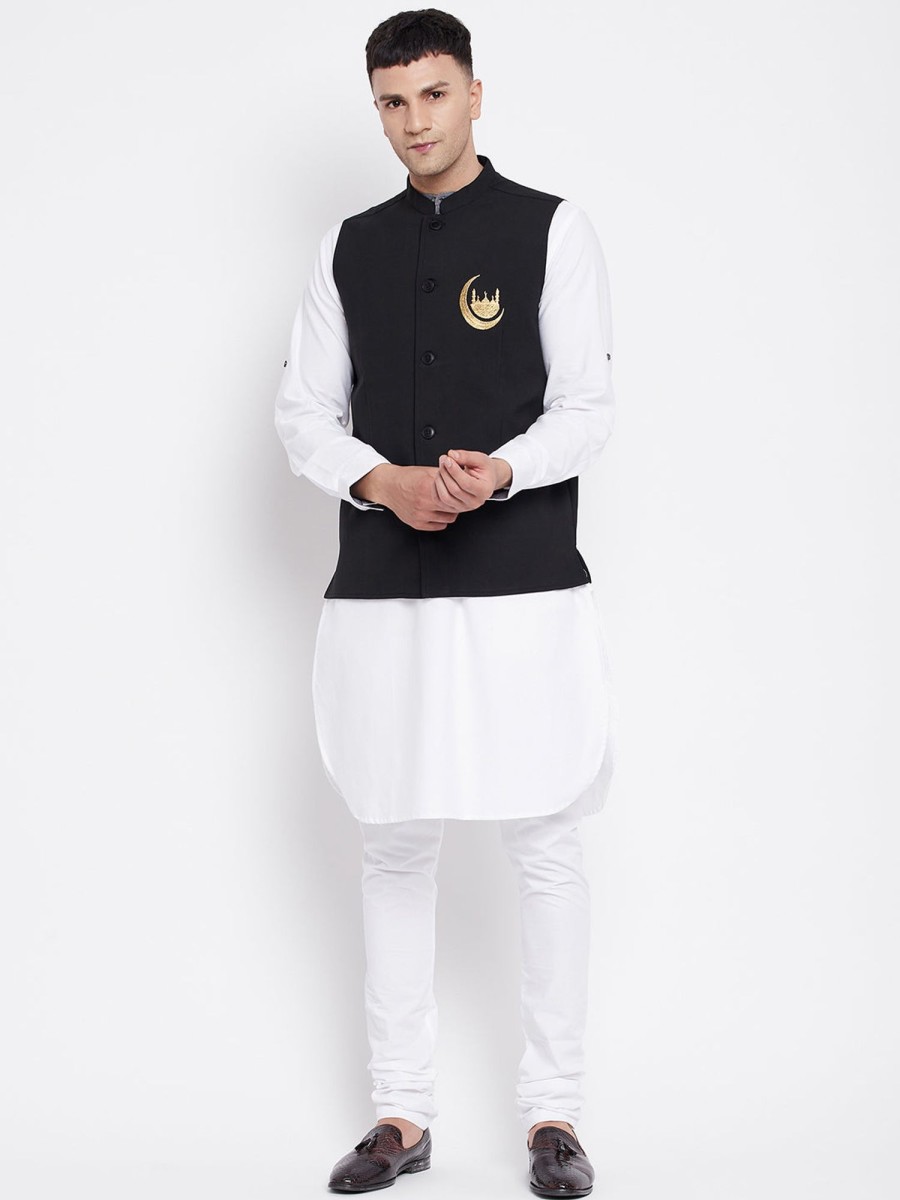 Men Even Apparels | Men'S Nehru Jacket With Eid Insignia - Even Apparels