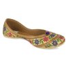 Others Desi Colour | Women'S Floral Gold Womens Indian Ethnic Comfort Footwear - Desi Colour