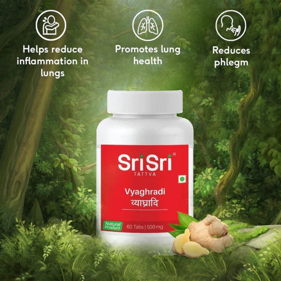 Others Sri Sri Tattva | Vyagradhi - Decongestant, 60 Tabs | 500Mg - Sri Sri Tattva