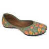 Others Desi Colour | Women'S Greenwood Florals Indian Ethnic Comfort Footwear - Desi Colour