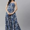 Women Final Clearance Sale | Women'S Indigo Print Cotton Long Dress - Final Clearance Sale