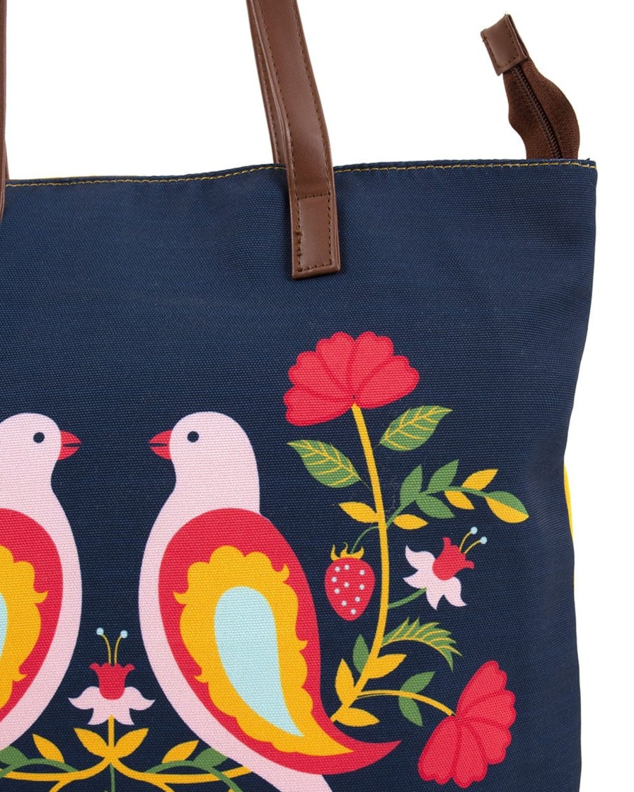 Others Chumbak | Feathered Mates Navy Tote Bag - Chumbak