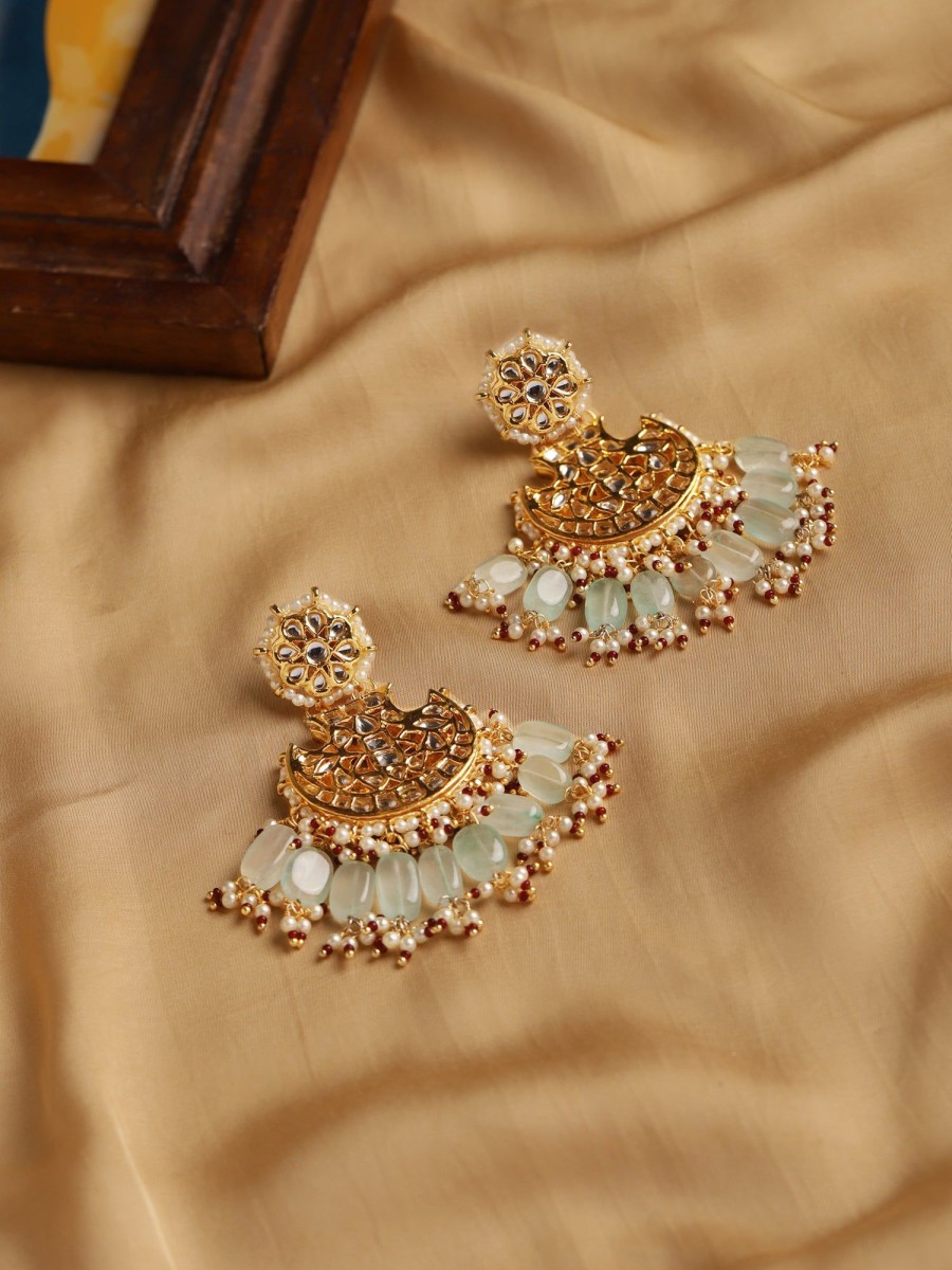 Jewellery Ruby Raang | Women'S Kundan Earrings - Ruby Raang