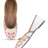 Others Desi Colour | Women'S Handcrafted Stone Work Indian Ethnic Comfort Footwear - Desi Colour White