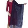 Women AR Silks | A R Silk Color Buta Cutting Dupattas And Chunnis Navy Blue