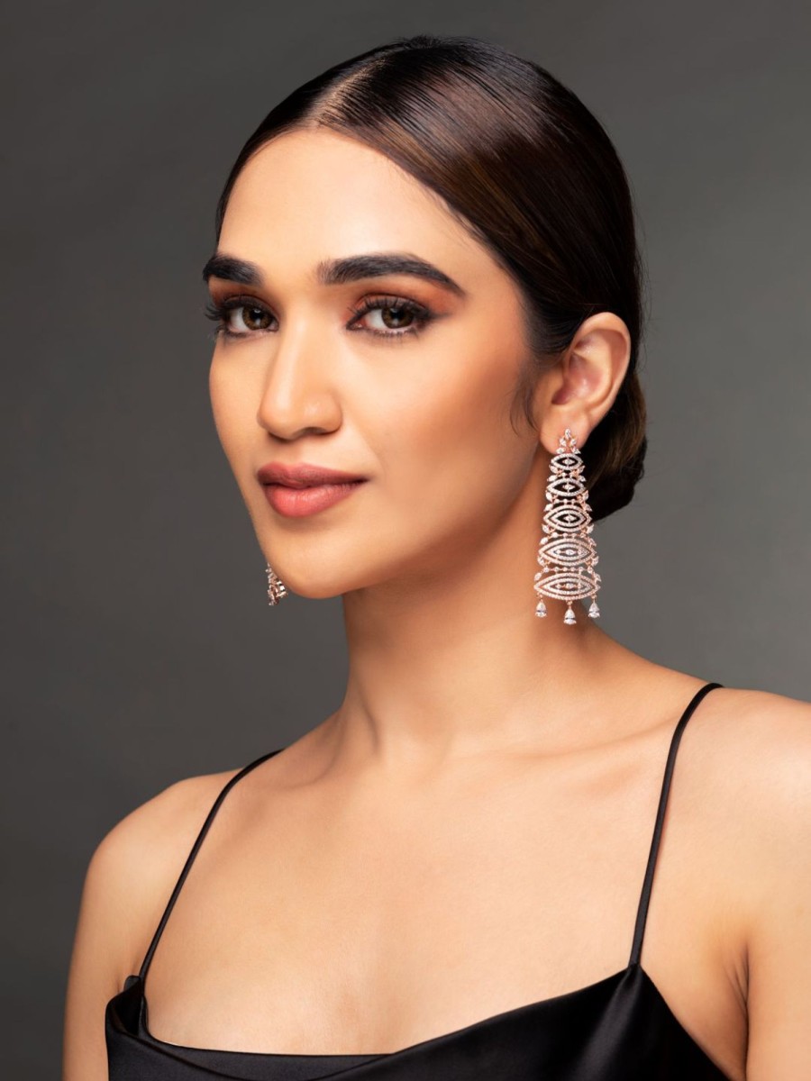 Jewellery Priyaasi | Women'S American Diamond Drop Earring - Priyaasi