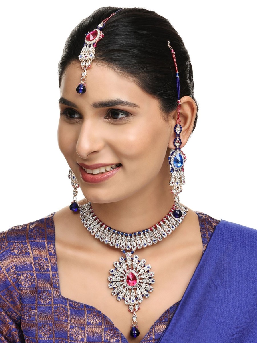 Jewellery Anikas Creation | Brass Multi-Color Jewelry Set - Vibrant Elegance - Anikas Creation Multicolor