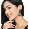 Jewellery Kamal Johar | Johar Kamal Kundan Work Jhumkas With Blue Pearls Earrings Jker_088