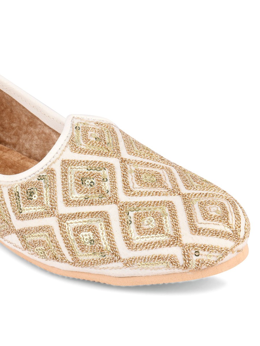 Others Desi Colour | Men'S Indian Ethnic Party Wear Footwear - Desi Colour Off White