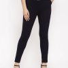 Women Wahe-NOOR | Women'S Navy Blue Solid Jeggings - Wahe-Noor