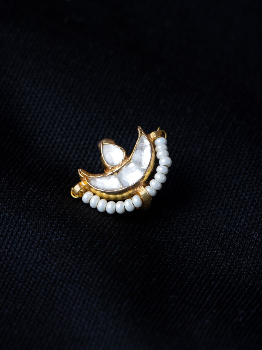 Jewellery Morkanth | 24K Gold Plated Kundan Nose Pin By Morkanth