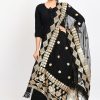 Women Moeza | Women'S Organza Gotta Patti Bridal Dupatta Dupatta - Moeza Black