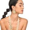 Jewellery Odette1 | Women'S Light Peach Designer Elegant Necklace Set For Women - Odette