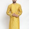 Men Virat Fashions | Men'S Yellow U0026 Golden Self Design Kurta Only ( Ko 590 Yellow ) - Virat Fashions