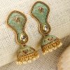 Jewellery Priyaasi | Women Green Kundan Gold Plated Jhumka By Priyaasi (1 Pair Earrings)