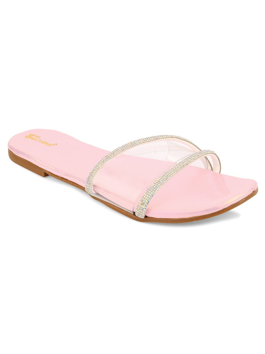 Others Desi Colour | Women'S Sliders Indian Ethnic Comfort Footwear - Desi Colour Pink