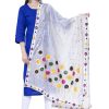 Women AR Silks | A R Silk Color Multi Rasgulla Silk Dupattas And Chunnis White