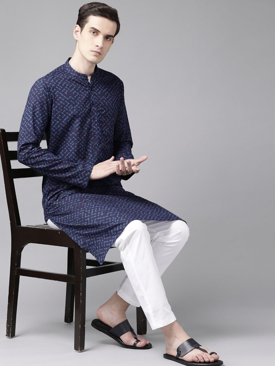 Men See Designs | Men'S Printed Straight Kurta - See Designs Blue