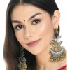 Jewellery Kamal Johar | Johar Kamal Beautiful Silver U0026 Gold Earrings With Jhumkas Design Jker_086