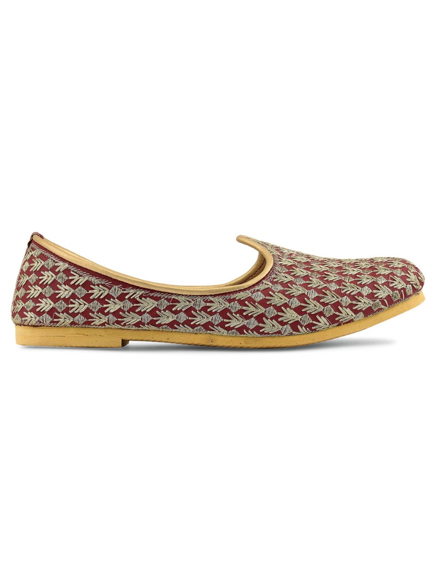 Others Desi Colour | Men'S Indian Ethnic Party Wear Footwear - Desi Colour Maroon